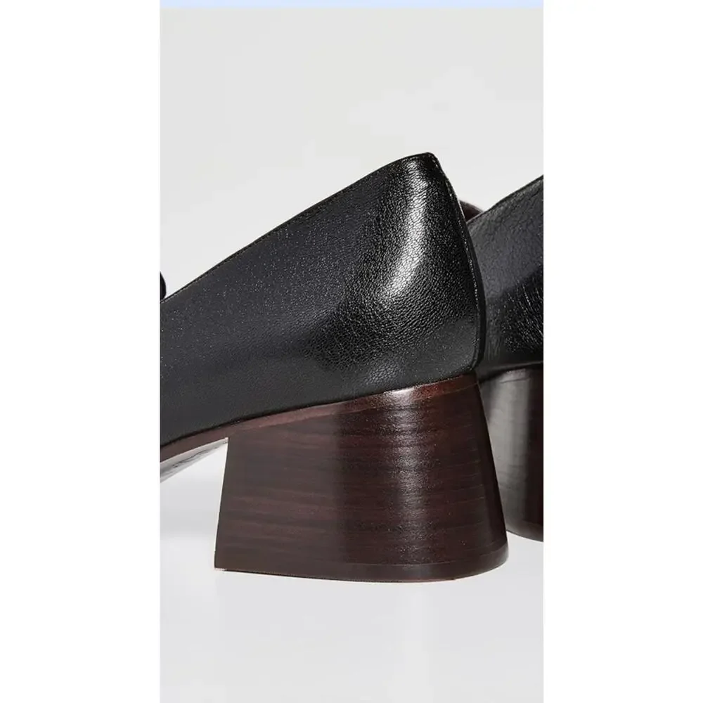 NIB Tory Burch Perrine Heel Loafers, Perfect Black, 7.5